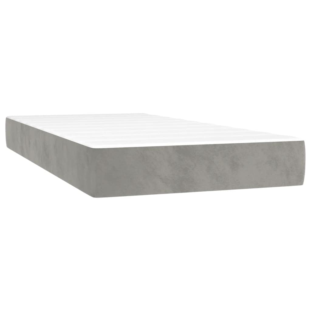 FUDUGEHMIOFWFJJ Split Queen Adjustable Bed,Bed Base,Bed Frame for Adjustable Base,Box Spring Bed with Mattress Light Gray 39.4"x79.9" Twin XL VelvetSuitable for Bedroom, Office, Balcony