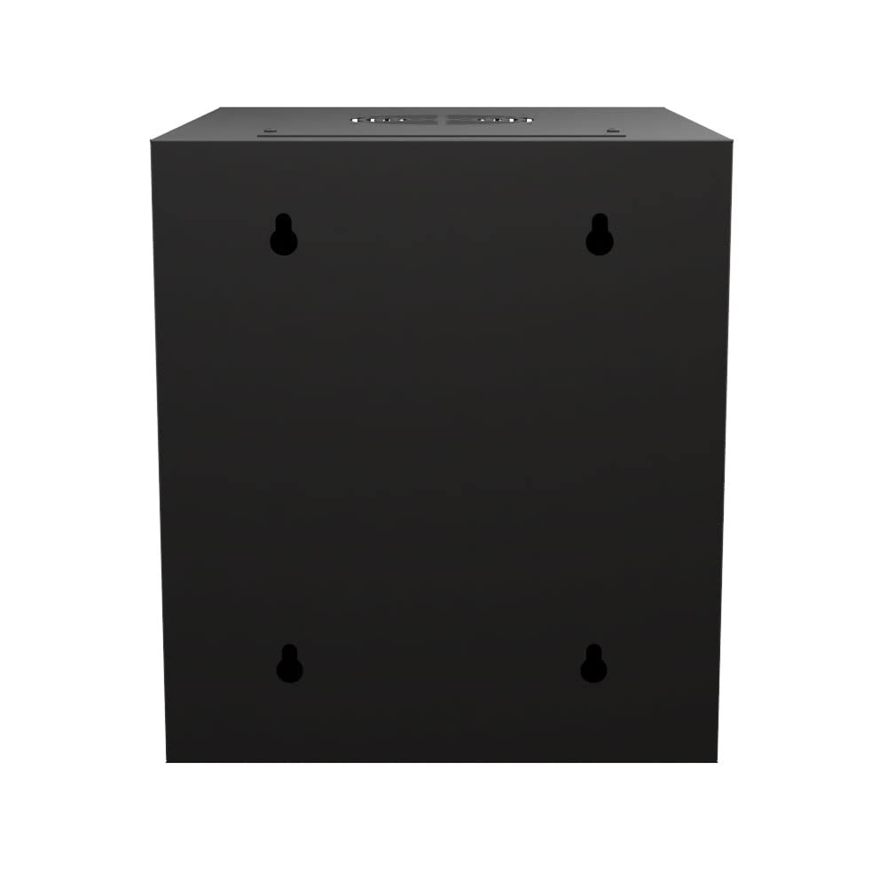 NavePoint 6U 10 Inch Network Server Cabinet, 15.75 inch Deep, Perforated Door, Black, Wall Mountable, 2 x Shelves, 1 x Blank Panel