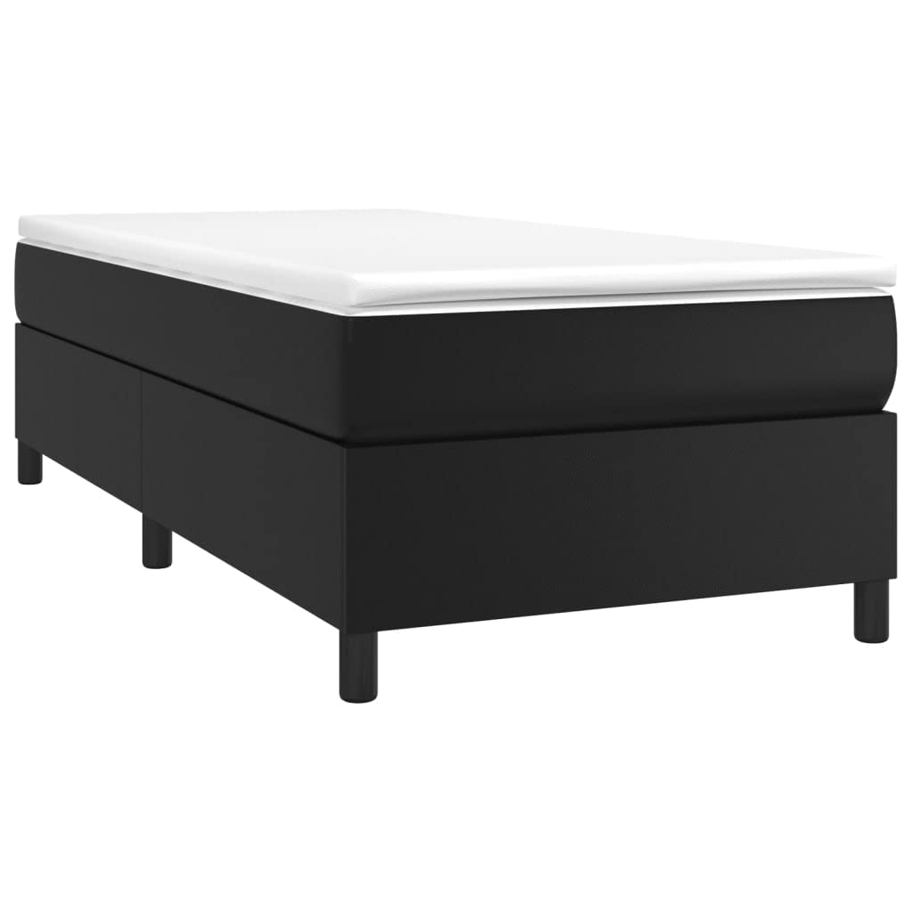 FUDUGEHMIOFWFJJ Split Queen Adjustable Bed,Bed Base,Bed Frame for Adjustable Base,Box Spring Bed with Mattress Black 39.4"x79.9" Twin XL Faux LeatherSuitable for Bedroom, Office, Balcony