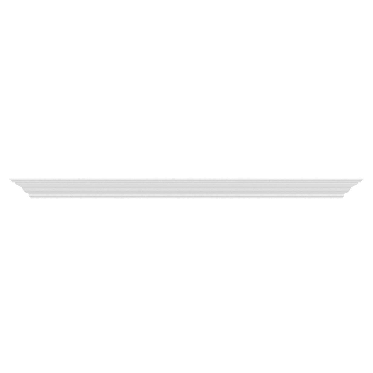 WELLAND 72-Inch Fireplace Mantel Shelf Wall Mounted,White Corona Crown Molding Ledge Floating Shelf, Pinewood