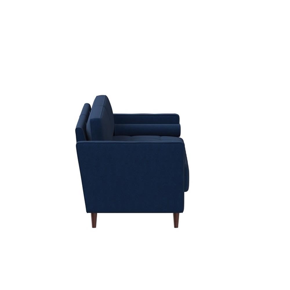 Studio Living® Lexington 75.6" Sofa, Mid-Century Modern, Pocket Coil Comfort, Easy Assembly, Woven Fabric, Navy Blue