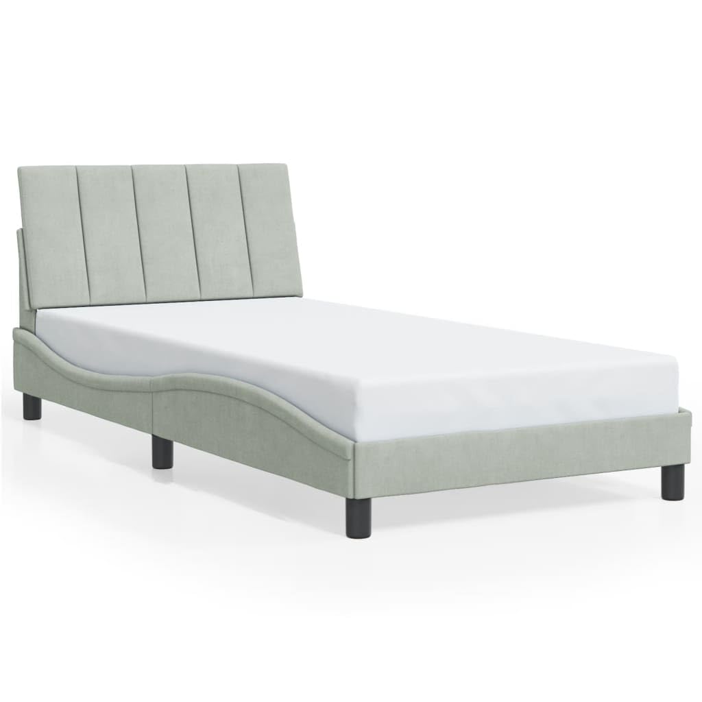 FUDUGEHMIOFWFJJ Adjustable Bed,Queen Size Bed,Bases de Camas Queen,Bed Frame Without Mattress Light Gray 39.4"x74.8" VelvetSuitable for Bedroom, Office, Balcony