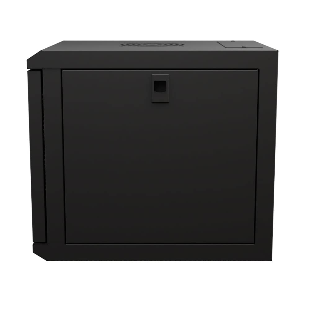 NavePoint 6U 10 Inch Network Server Cabinet, 15.75 inch Deep, Perforated Door, Black, Wall Mountable, 2 x Shelves, 1 x Blank Panel