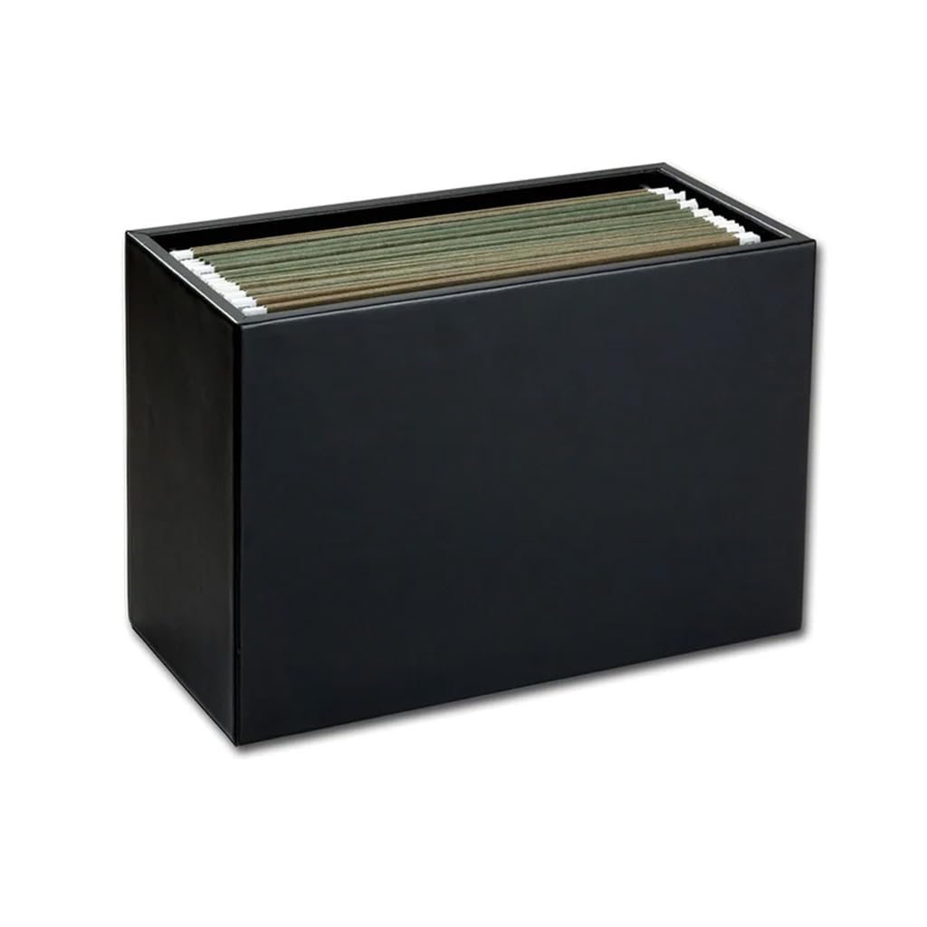 Classic Black Leather Hanging File Folder Box