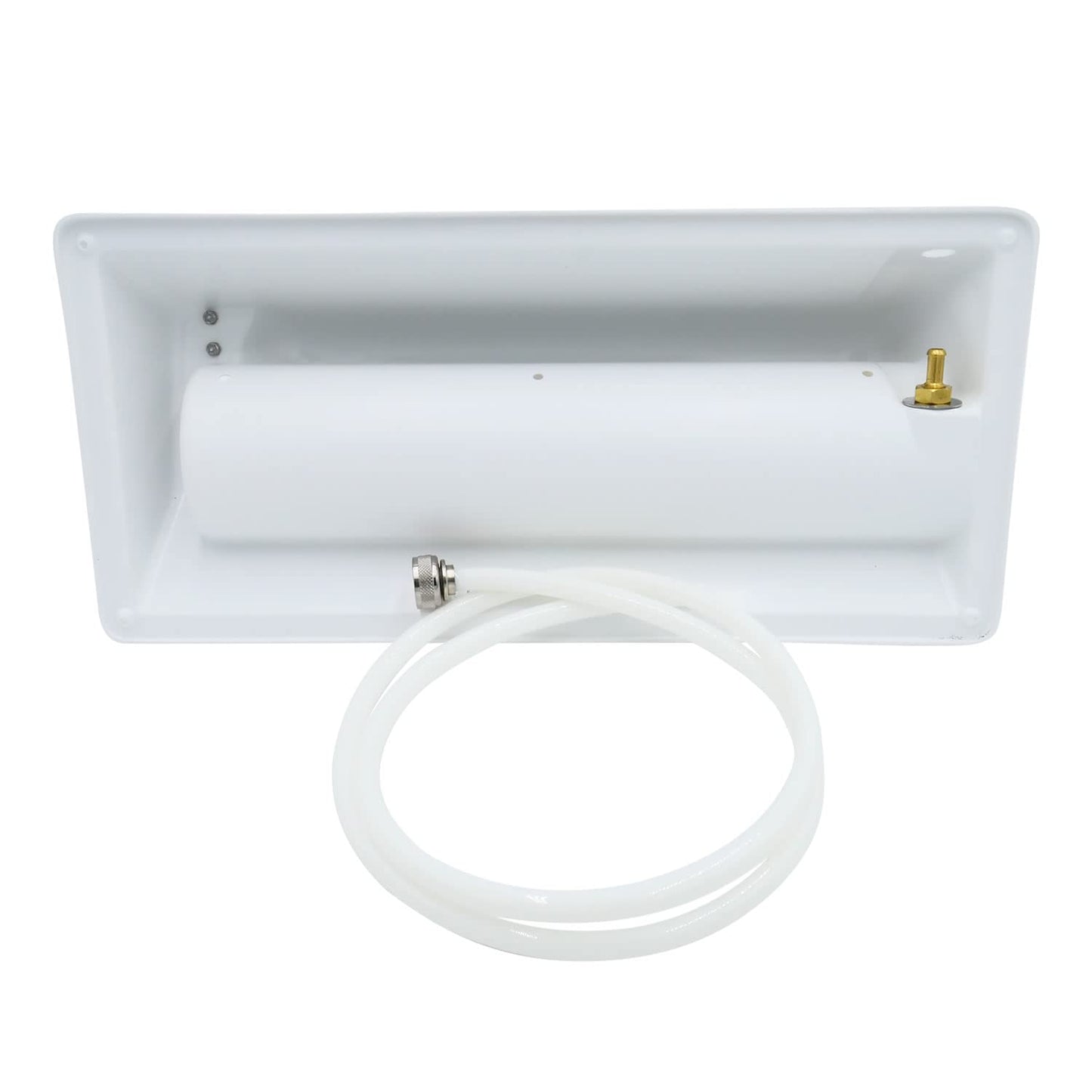 T-H Marine Pressure Wash Hose Station - 25' Coiled Hose, 5' Supply Hose, Brass Fittings, Mountable Holder, Marine Cleaning and Outdoor Storage, White