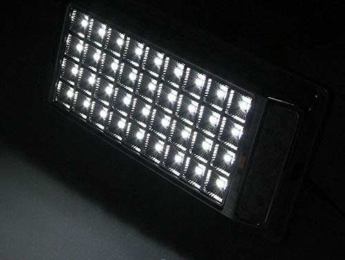 All Star Truck Parts Universal Interior Light 36 LED Ceiling Dome Light Rectangle Chrome Housing
