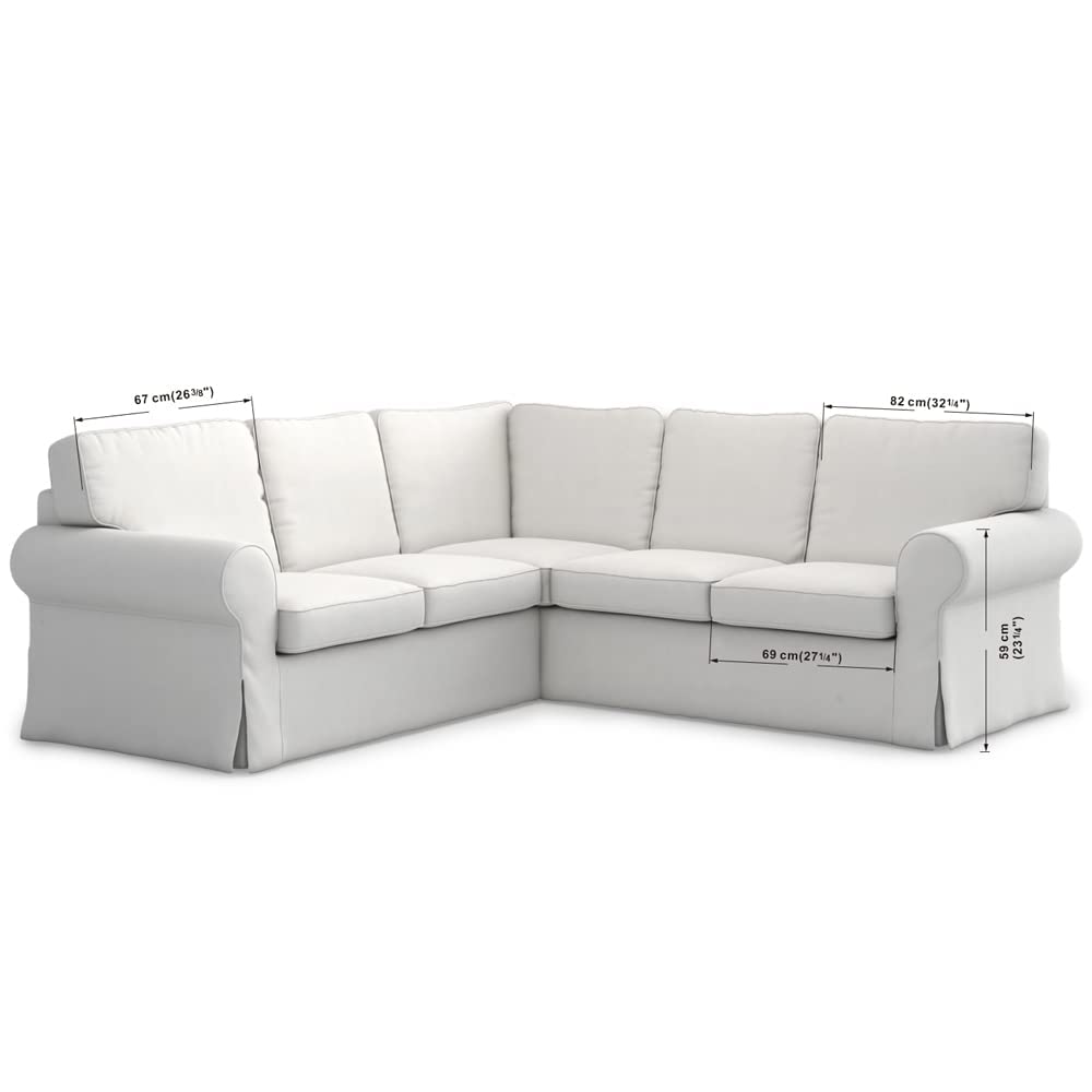 TLYESD Ektorp Sectional Cover Replacement for IKEA Ektorp Sectionla Slipcover, Ektorp 2x2 Sofa Cover, Ektorp Couch Cover Only!(Titanium Grey)