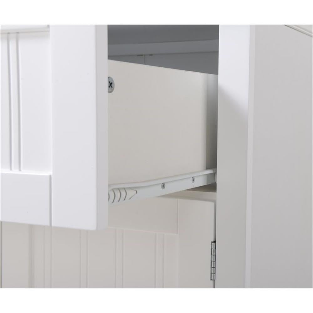 OS Home and Office Furniture 29" Farmhouse Wood Buffet and Hutch in White