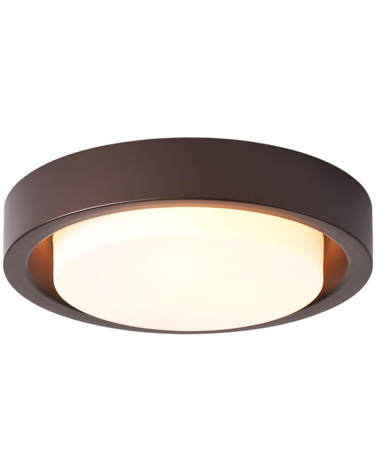 MIAOMEIO Flush Mount Ceiling Light 3-Lights Metal Glass Round 16 Inch Oil Rubbed Bronze CL23998