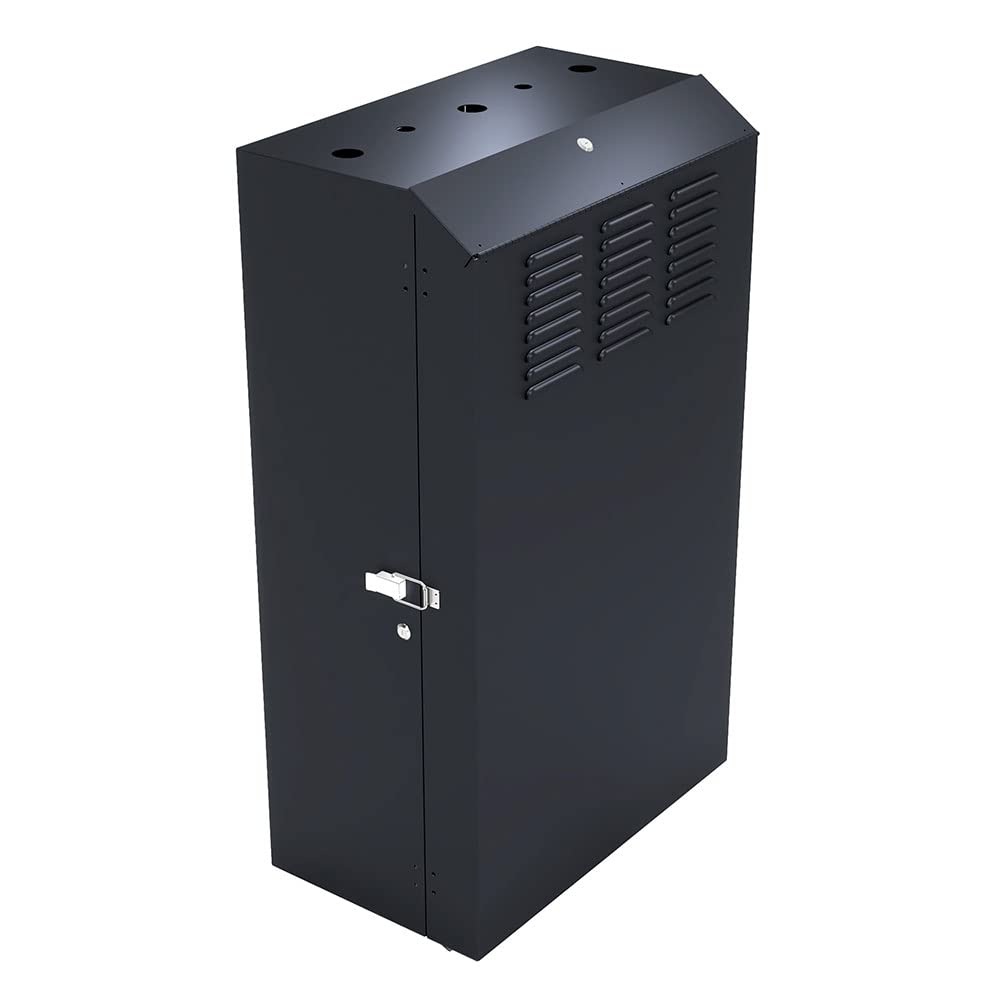NavePoint 8U Vertical Server Rack Enclosure, Low Profile, 35.4" Deep, Max Weight Capacity 132lbs - 8U Network Cabinet Vertical Wall Mount, Perforated, Black