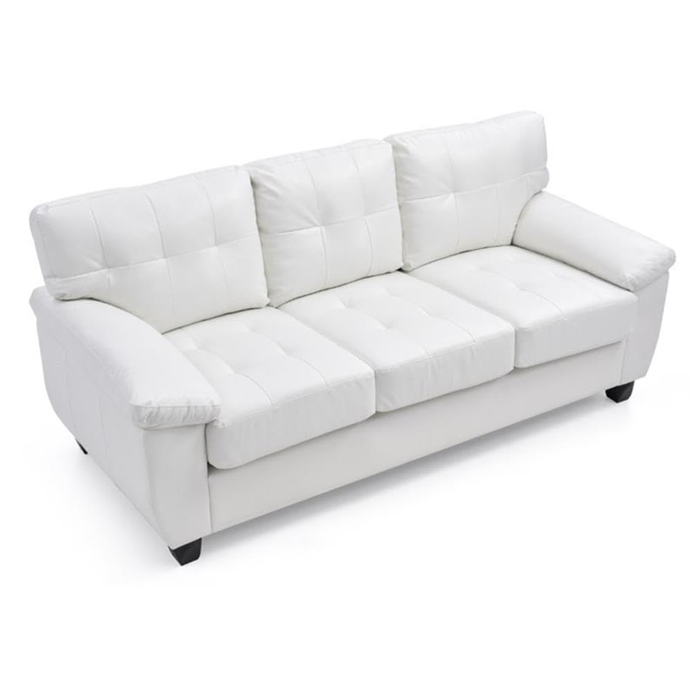 Glory Furniture Gallant Faux Leather Sofa in White