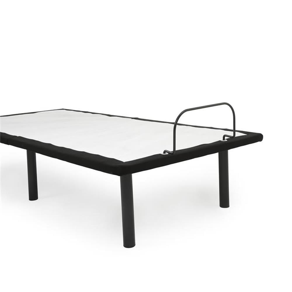 Pemberly Row Model H Adjustable Split Cal King Bed Base, Black Finish, Metal Construction, 15 in Height, Foldable Design, Wired Remote Control, Head/Foot Articulation, Solid 12 in Legs, Bedroom Use