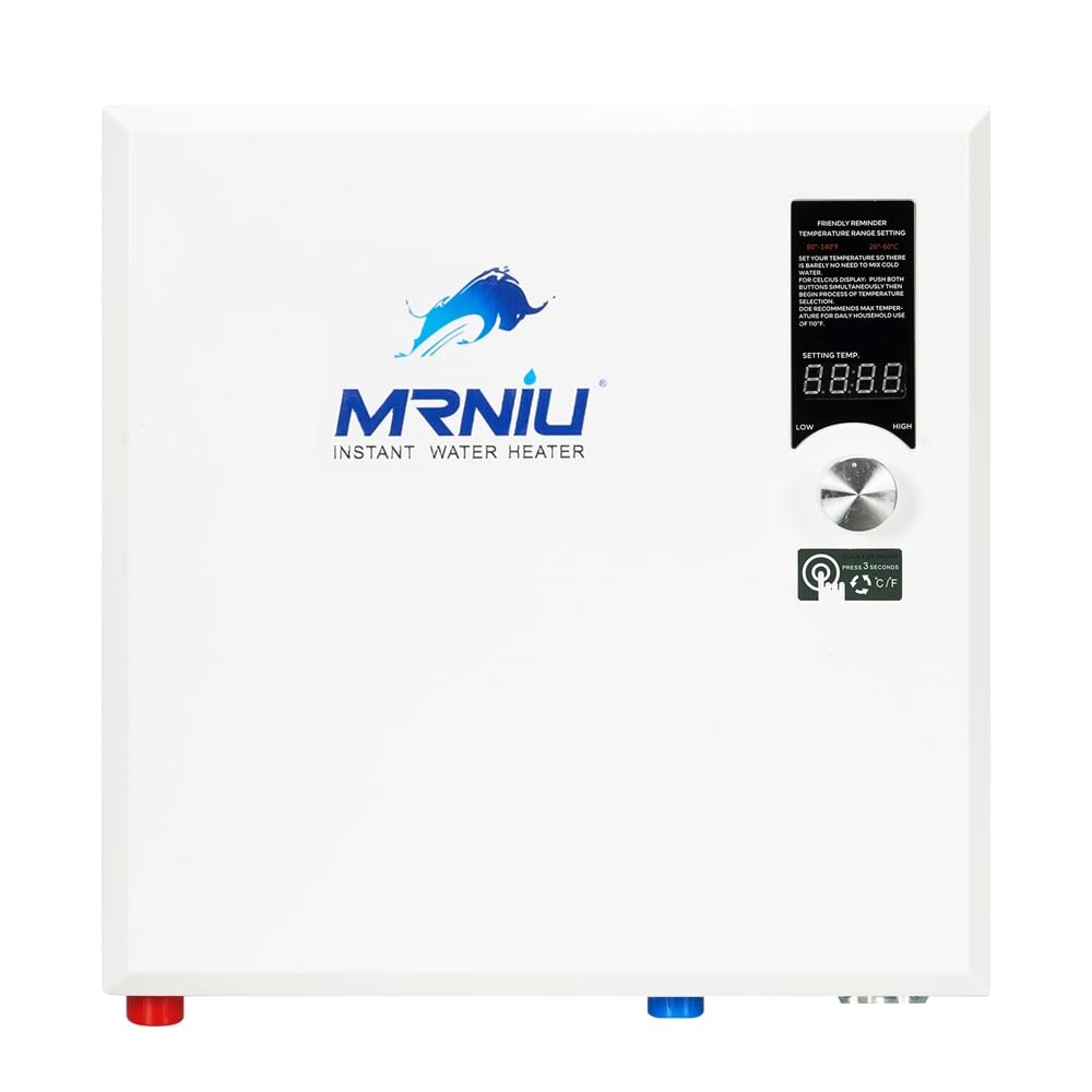 36kW 240 Volts On Demand Instant Endless Water Heater Tankless Water Heater Electric with LED Temperature Display for Residential Whole House Shower, Space Saving, IPX4