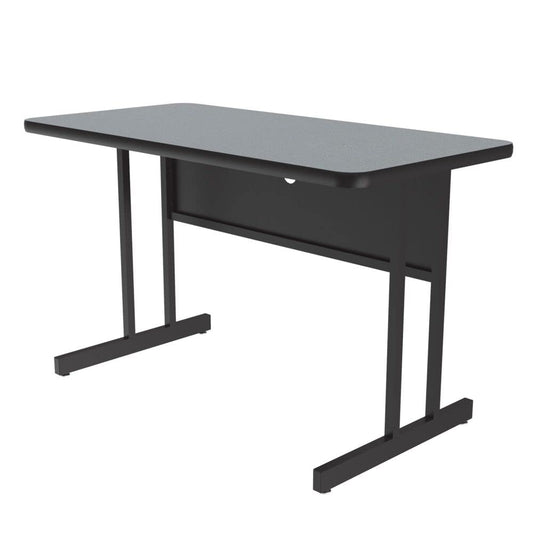 Correll 24"x36" Home & Office Computer Desk, Durable Gray Granite High Pressure Laminate Top, 29" High Training Workstation, Steel Frame & Modesty Panel, Wire Management, Made in The USA
