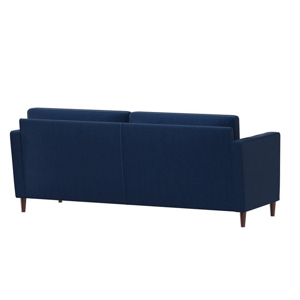 Studio Living® Lexington 75.6" Sofa, Mid-Century Modern, Pocket Coil Comfort, Easy Assembly, Woven Fabric, Navy Blue
