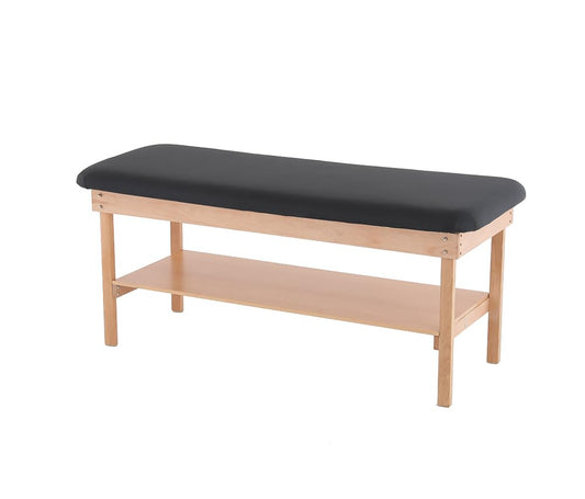 Carenovo Medical Examination Table, Wooden Frame with Navy Cushion, Treatment Bench for Clinic (Black)