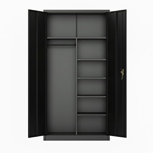 PeacefulHues Steel Wardrobe Cabinet with Locking Doors