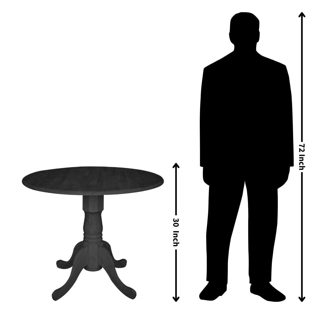 International Concepts 36-Inch Dual Drop Leaf Table, Solid Parawood, Unfinished