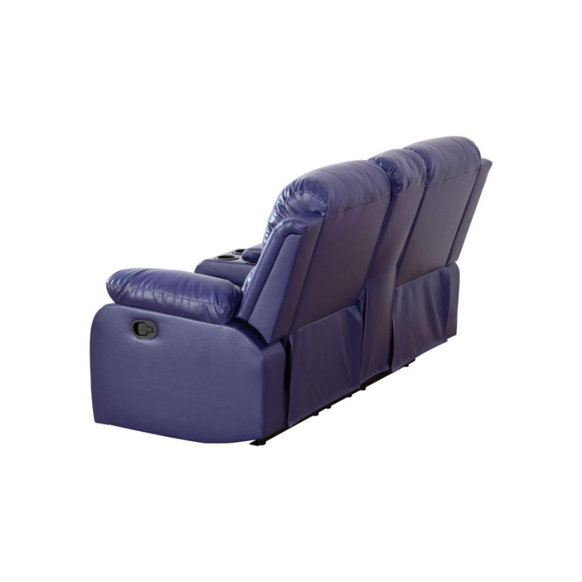 UOCFYK Lounge Comfy Recycled Leather Manual Reclining Sofa Modern Loveseat Couch for Small Living Room/Dorm/Bedroom/Office/Apartment for Small Spaces, (Dark Blue, Two-Person Seat)