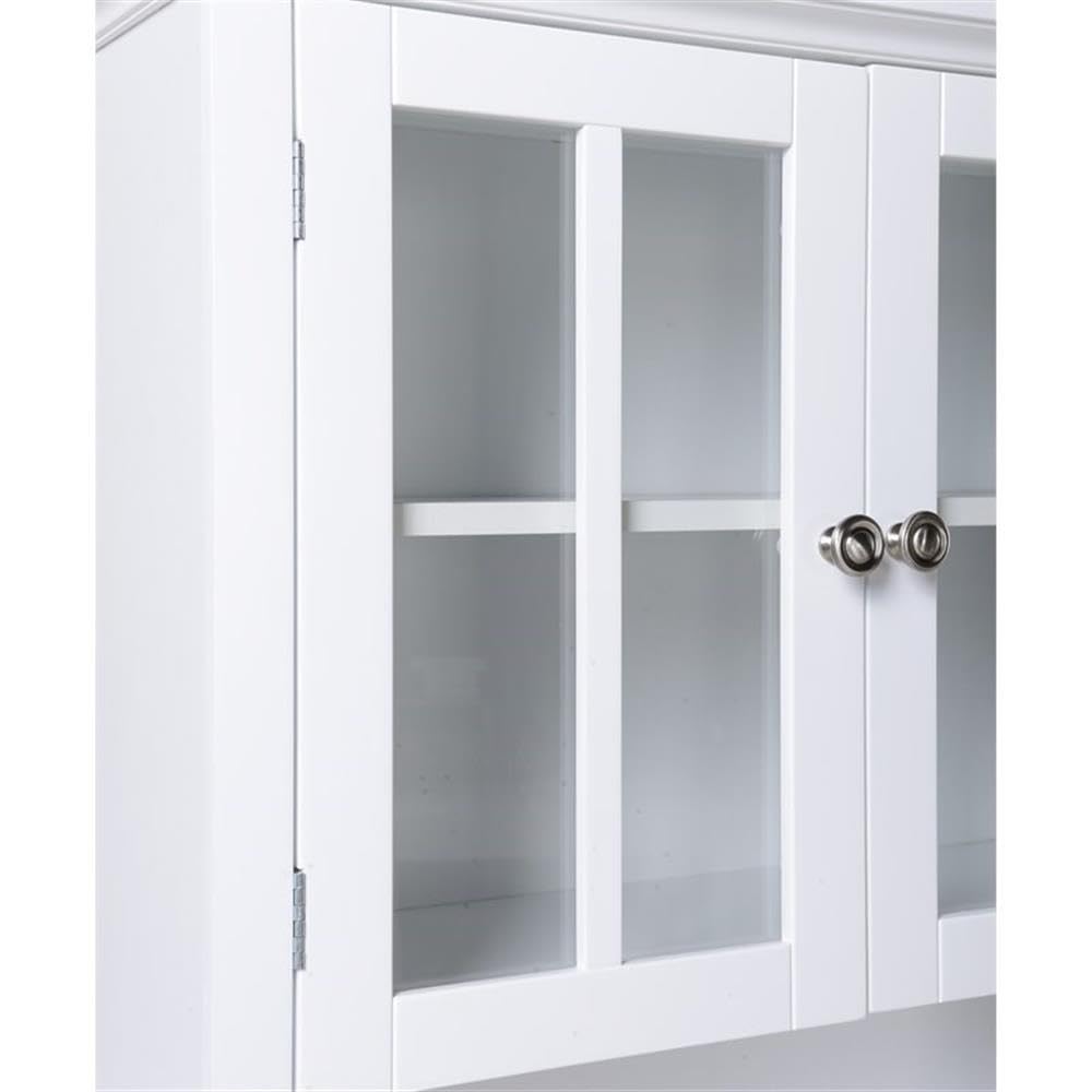 OS Home and Office Furniture 29" Farmhouse Wood Buffet and Hutch in White