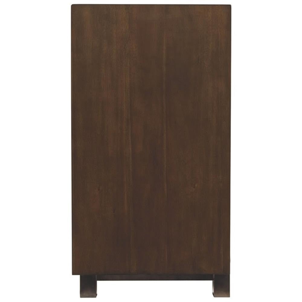 Signature Design by Ashley Starmore Urban TV Stand Fits TVs up to 68", 2 Glass Cabinets and Adjustable Shelves For Storage, Brown