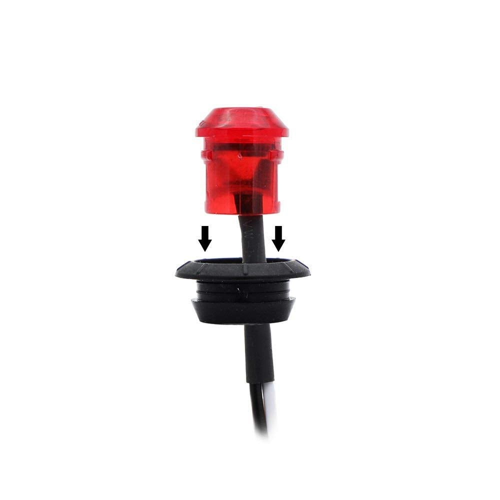 MADCATZ 100Pcs 3/4 Inch Red LED Marker Lights, Polycarbonate, Model MC-100-3LED-R