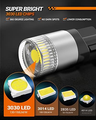 SEALIGHT 194 LED Bulbs, 6000K White, T10/194 Size, Aluminum, 4 Pack, Model 5421LTL12JBUS