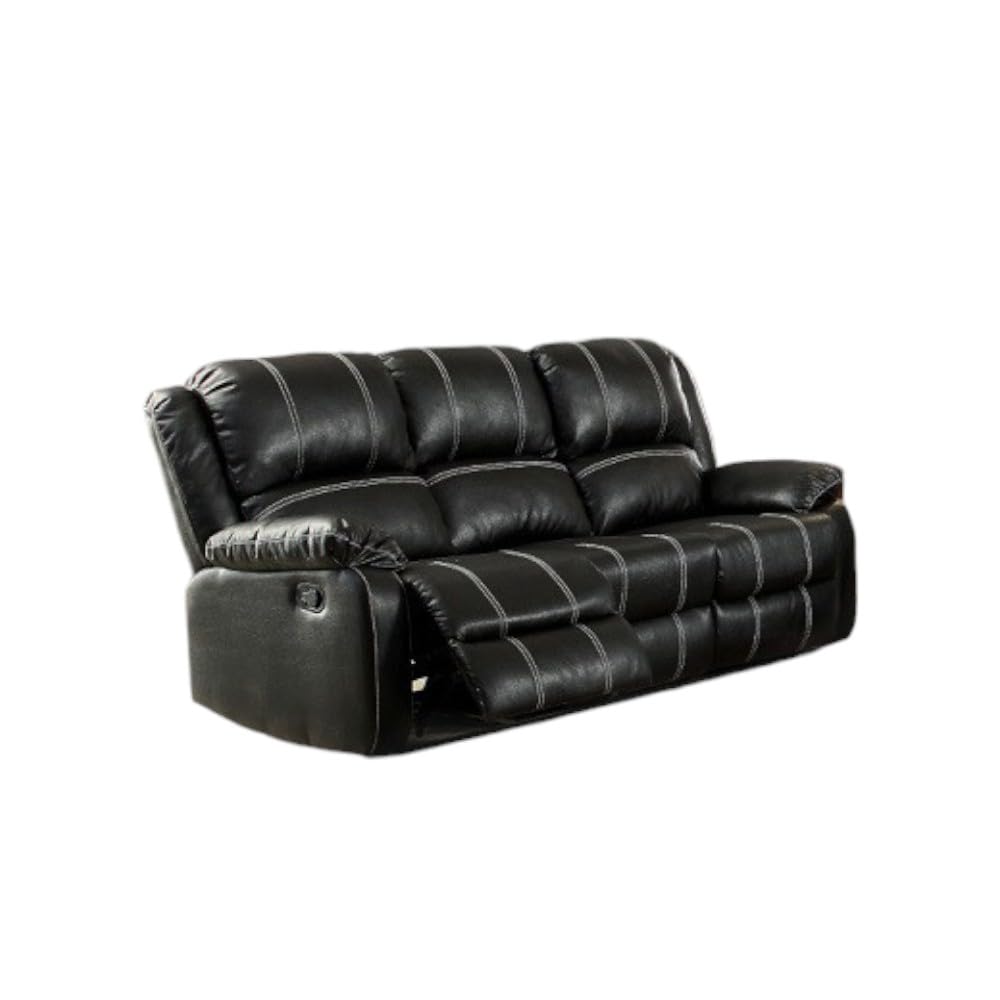 Acme Zuriel Motion Sofa in Black Synthetic Leather