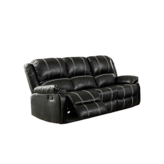 Acme Zuriel Motion Sofa in Black Synthetic Leather