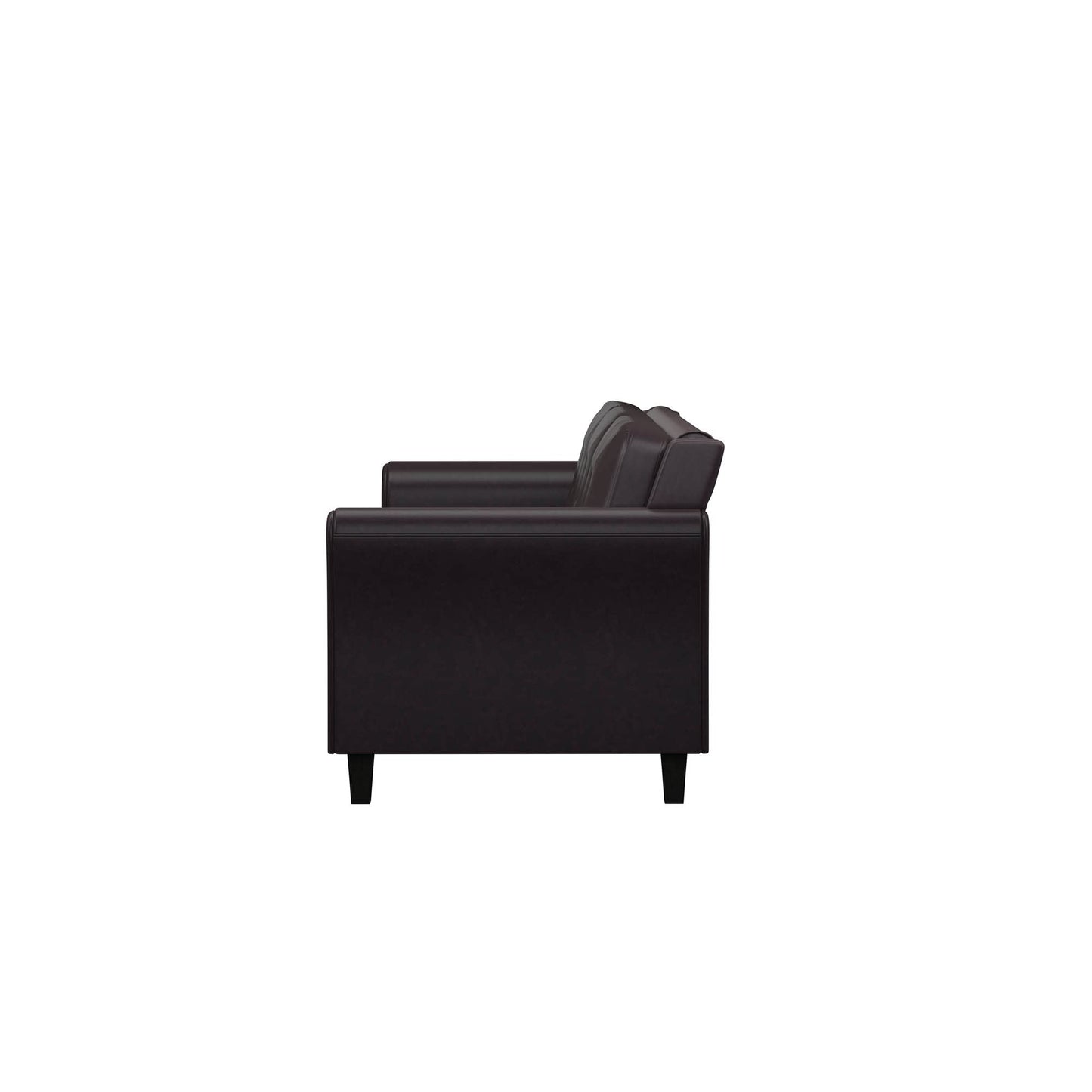Studio Living Harrington 80.3" Sofa, Transitional Modern, Pocket Coil Comfort, Easy Assembly, Vegan Leather, Java