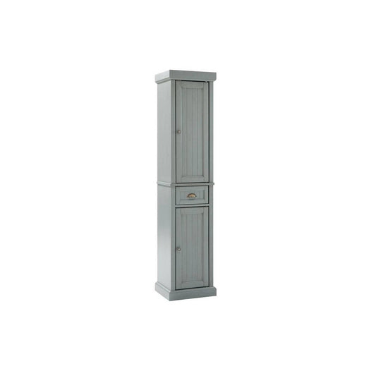 Crosley Furniture Seaside Tall Linen Storage Cabinet and Bathroom Organizer with a Drawer and Shelves, Distressed Gray