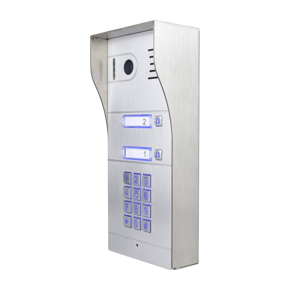 GBF Smart Full IP Video Door Station/Smart Video Intercom System for 2 Unit Apartment (GBF-PL963PM2U-POE)- 1080P Camera, Built in POE, Control Two Locks remotely