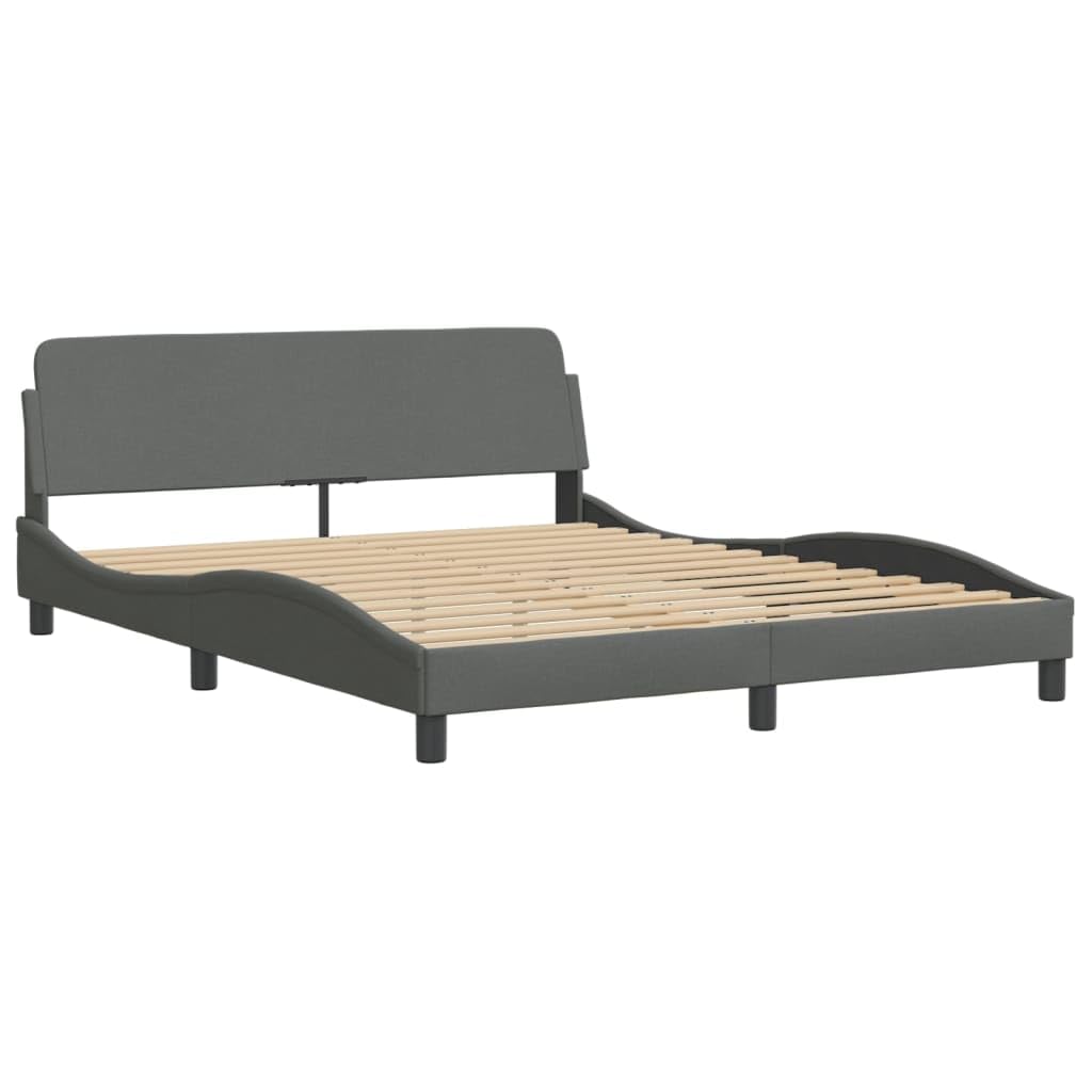 FUDUGEHMIOFWFJJ Split Queen Adjustable Bed,Bed Base,Bed Frame for Adjustable Base,Bed Frame with LED Without Mattress Dark Gray 59.8"x79.9" FabricSuitable for Bedroom, Office, Balcony