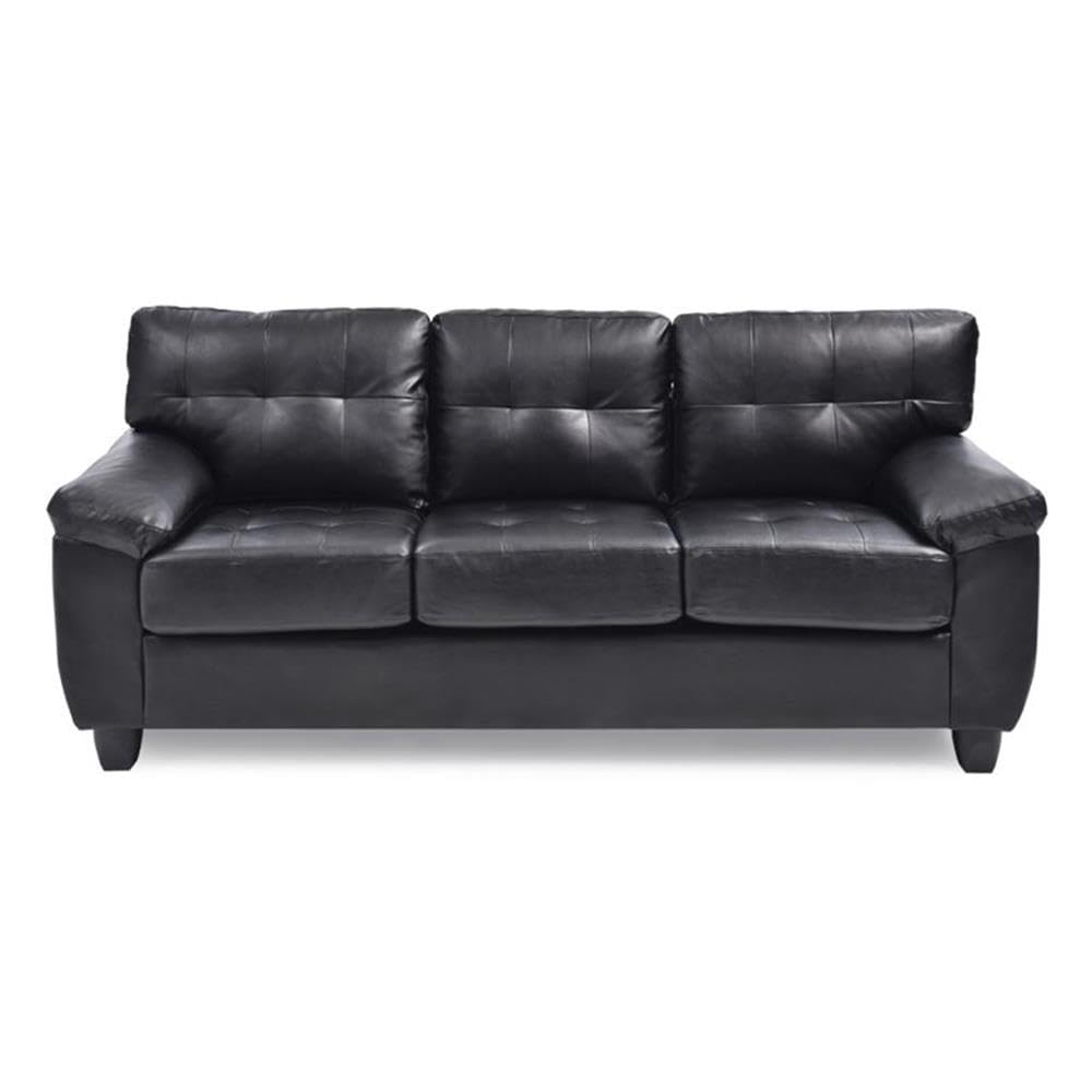 Glory Furniture Gallant Faux Leather Sofa in Black