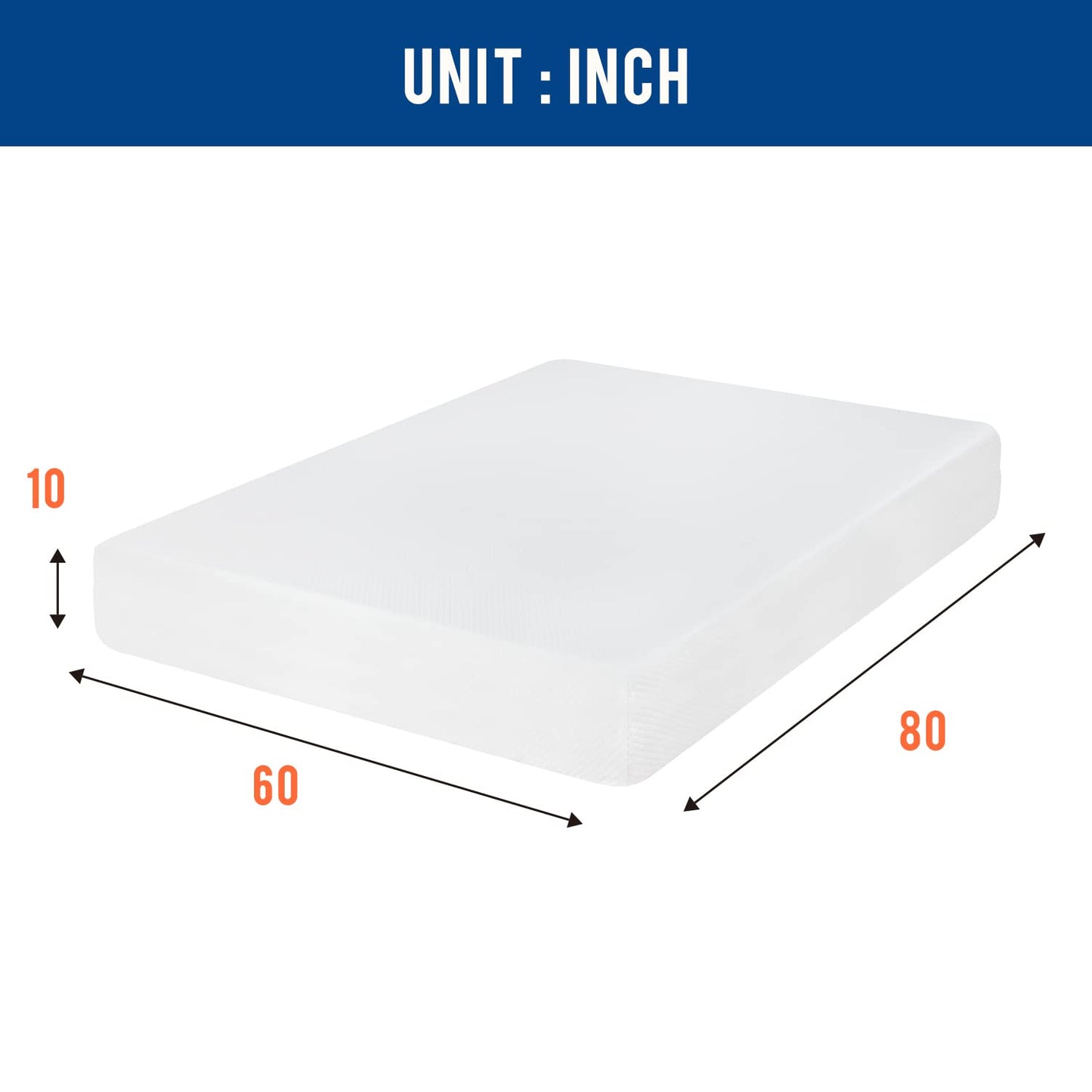 FDW | 10 Inch Queen Mattress | Medium Firm | Gel Memory Foam Mattress | White | Bed in a Box, CertiPUR-US Certified | Pressure Relief, Cooling Ventilated Foam | Washable Removable Cover