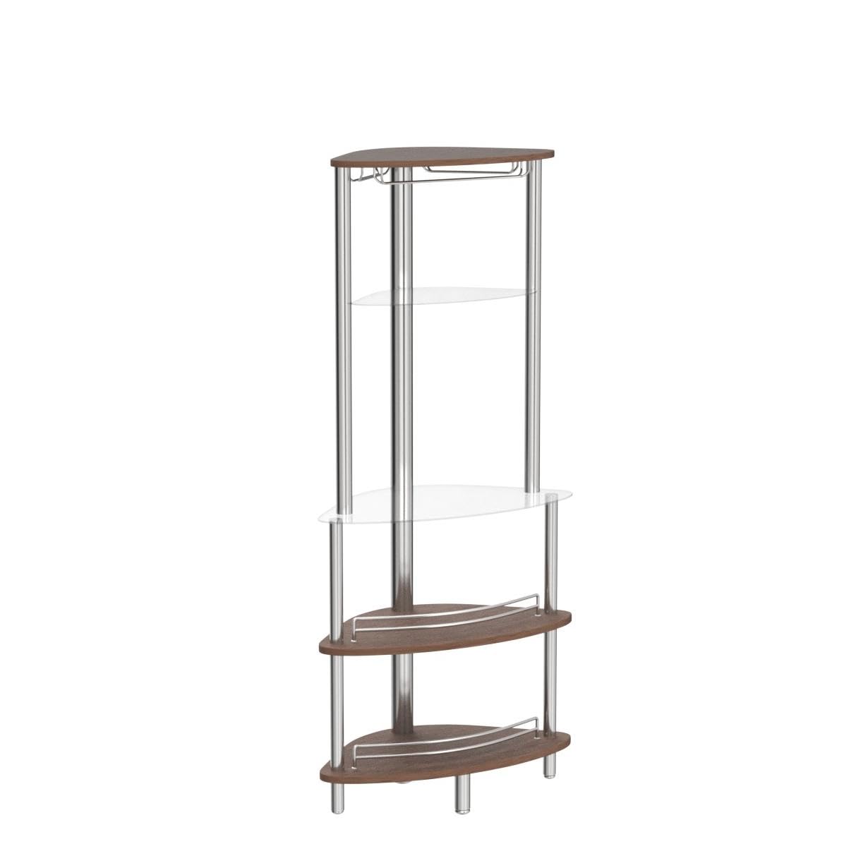 Mango Steam Contemporary Modern Home Entertainment Liquor Bar Catalina Table (Tower Bar, Clear and Brown)