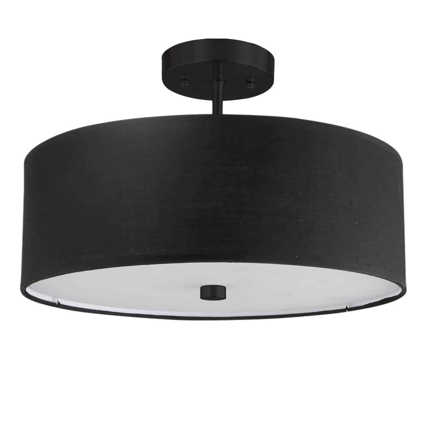 Dainolite Everly Semi Flush Light, 3-Light, 180W, Model 571-143SF-MB-BK, Black