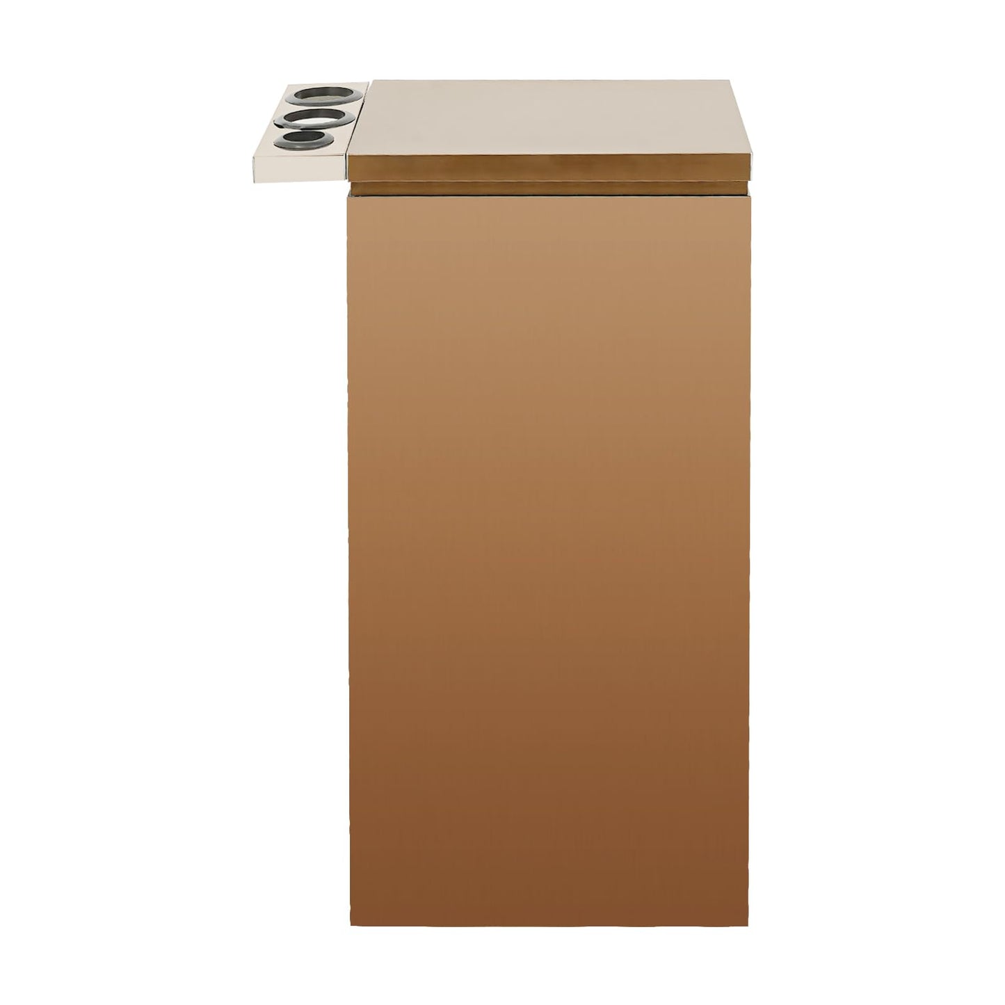 Salon Station for Hair Stylist, 3-Drawer Stainless Steel Salon Storage Cabinet Barber Organizer with 3 Hair Dryer Holders, Smooth & Silent Sliding (Rose Gold)