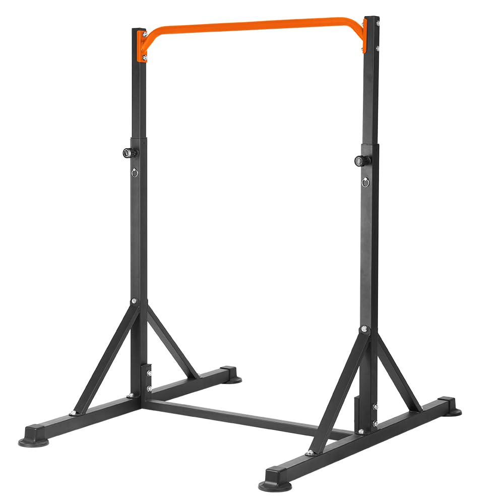 ONETWOFIT Pull Up Station, Power Tower Adjustable Pullup Bar Multifunction Strength Training Workout Gym Equipment Free Standing Chin up Bar for Home Outdoor, Support 440LBS (Orange)