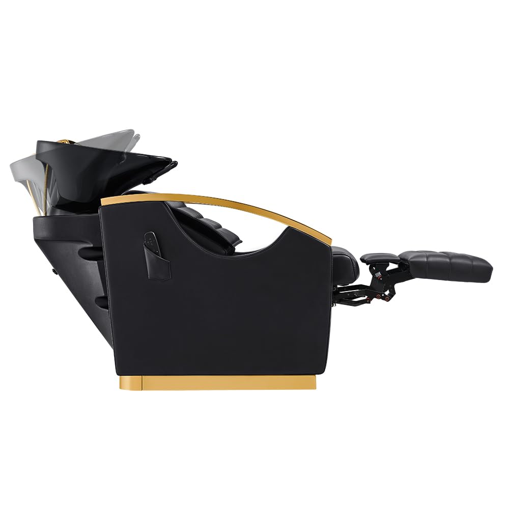 Dir Massage Shampoo Backwash Station Full Electrical Beauty Salon Shampoo Backwash Unit w/Gold Accents Bella V