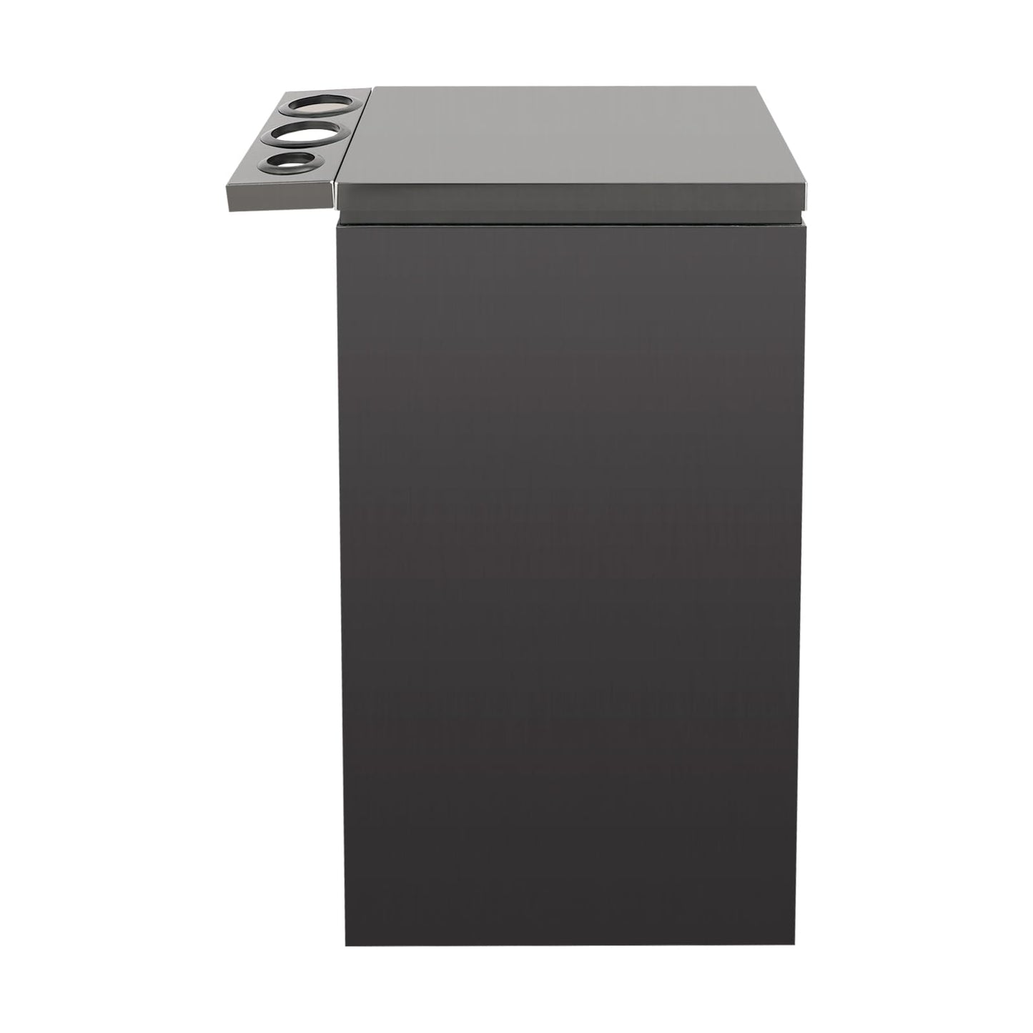 Salon Station for Hair Stylist, 3-Drawer Stainless Steel Salon Storage Cabinet Barber Organizer with 3 Hair Dryer Holders, Smooth & Silent Sliding (Black)