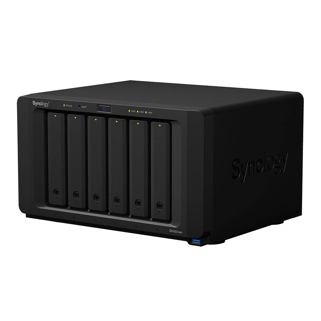 Synology DiskStation DS1621xs+ NAS Server with Xeon 2.2GHz CPU, 32GB Memory, 12TB SSD Storage, 1TB M.2 NVMe SSD, 1 x 10GbE LAN Port, DSM Operating System