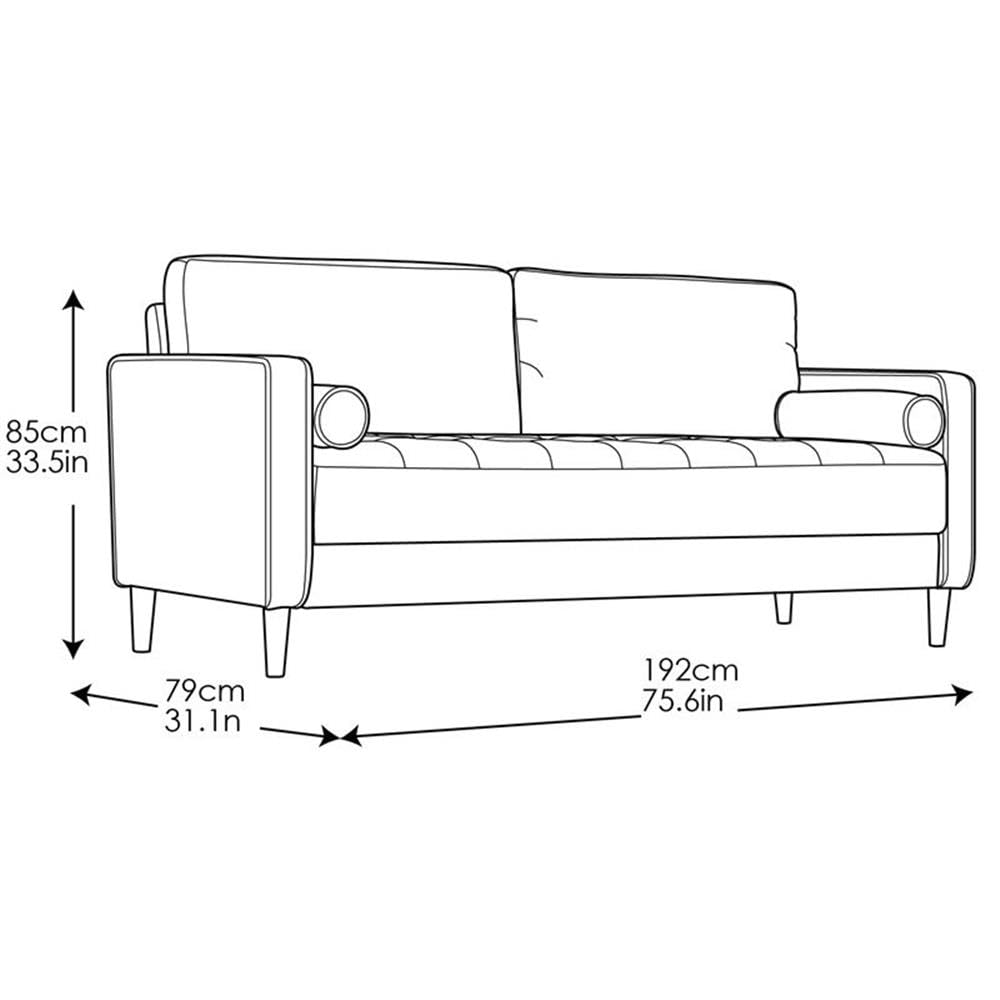 Studio Living® Lexington 75.6" Sofa, Mid-Century Modern, Pocket Coil Comfort, Easy Assembly, Woven Fabric, Navy Blue