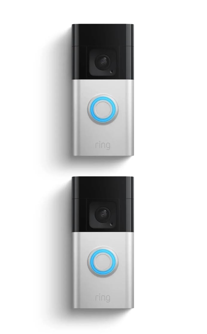 Ring Battery Doorbell Pro, Home or business security, Two-Way Talk with Audio+, 3D Motion Detection, and 1536p HD+ Head-to-Toe Video, 2-pack