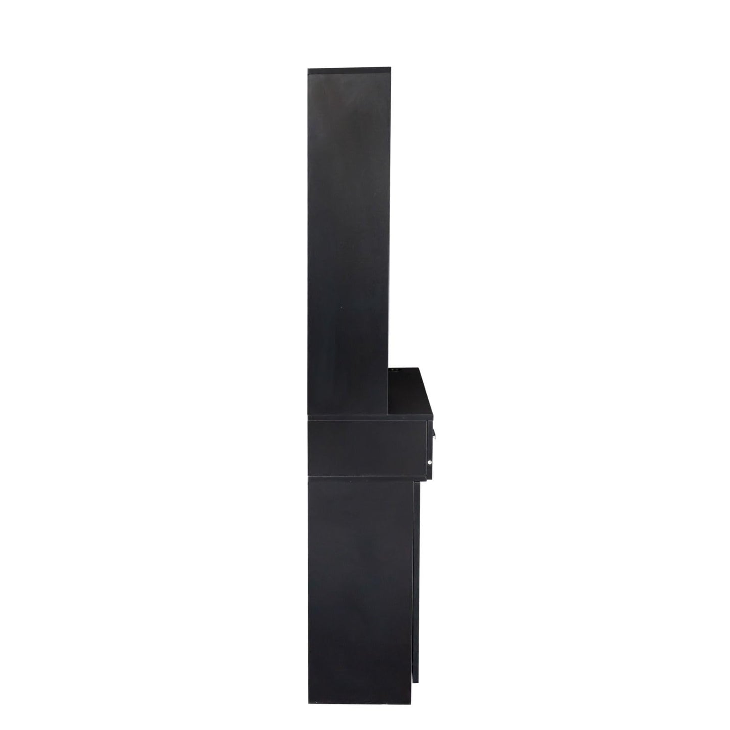 FRITHJILL Modern 66.93" Tall Multi-Layer Hair Styling Storage Cabinet, Salon Spa Station with Appliance Holders and Lockable Drawer, Ideal for Salons, Barber Shops, and Home Use, Black