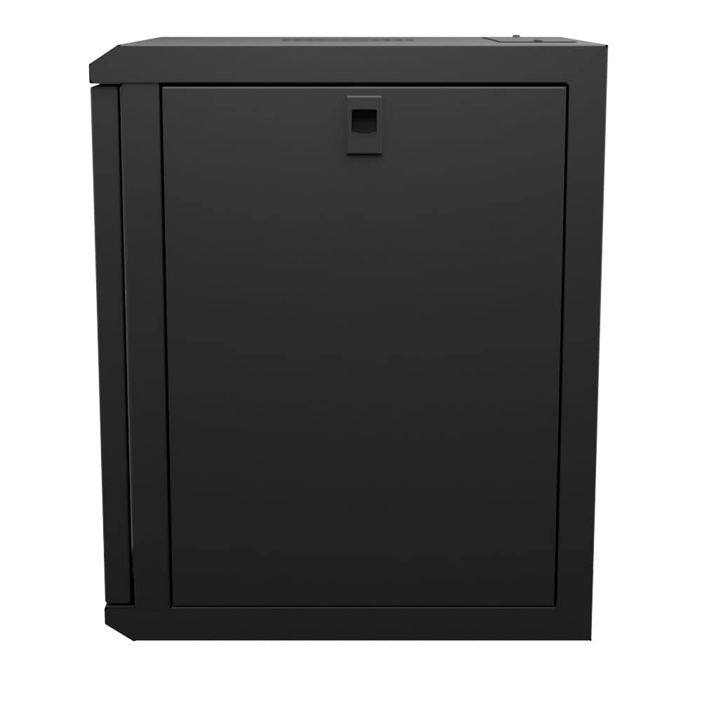NavePoint 9U 10 Inch Network Server Cabinet, 15.75 inch Deep, Glass Door, Black, Wall Mountable, 2 x Shelves, 1 x Blank Panel
