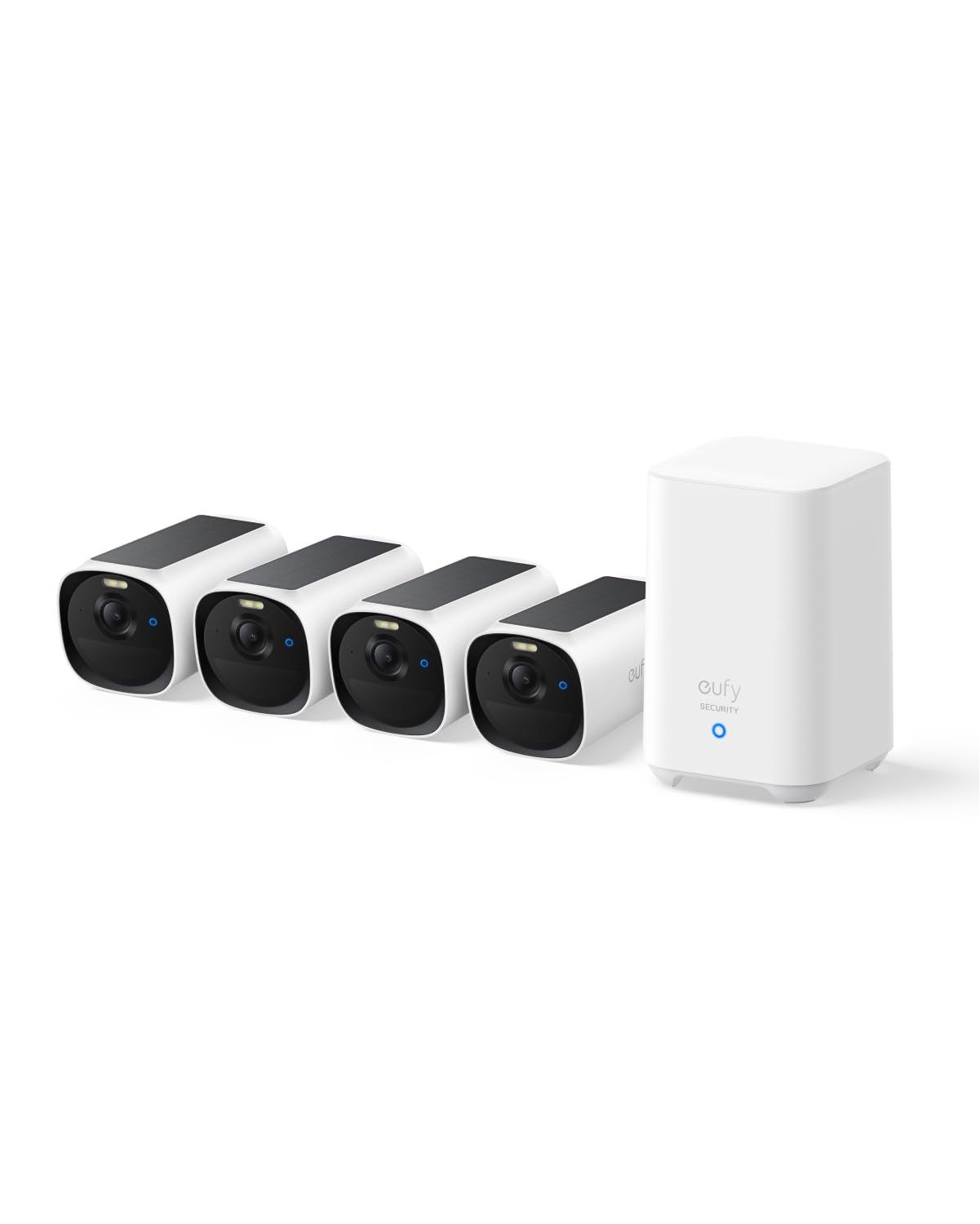 eufy Security eufyCam E40 4-Cam Kit, Solar Security Camera, 2K MaxColor Night Vision with Integrated Solar Panel, Built-in 16GB Local Storage, No Monthly Fee, Easy Set-up, IP66