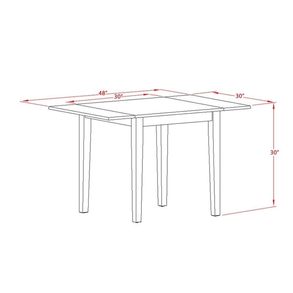 East West Furniture NDNO3-OAK-W 3 Piece Kitchen Table Set for Small Spaces Contains a Rectangle Dining Table with Dropleaf and 2 Dining Room Chairs, 30x48 Inch, Oak