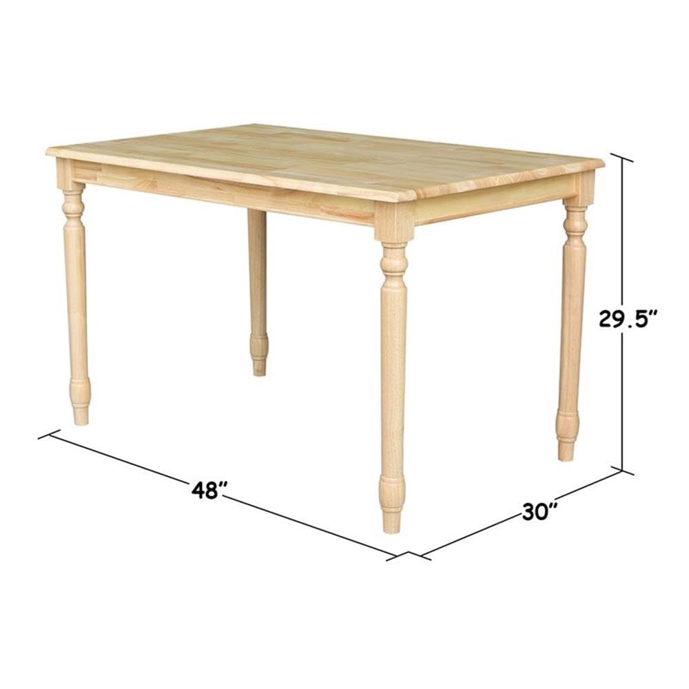 International Concepts Solid Wood Casual Dining Table in Natural Brown Finish
