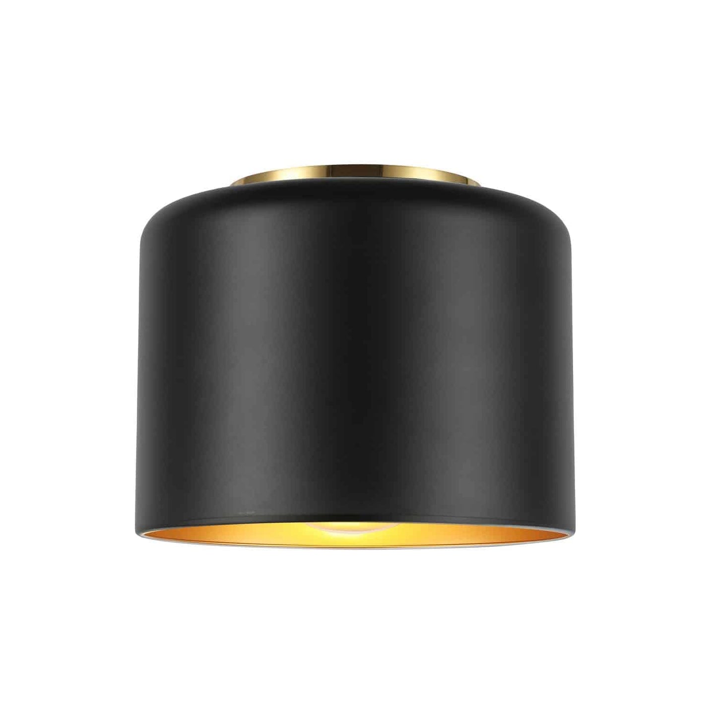 Dainolite EMI-81FH Emilia Flush Mount Ceiling Light Fixture, Dimmable, 8in , Brass and Gold Metal Shade